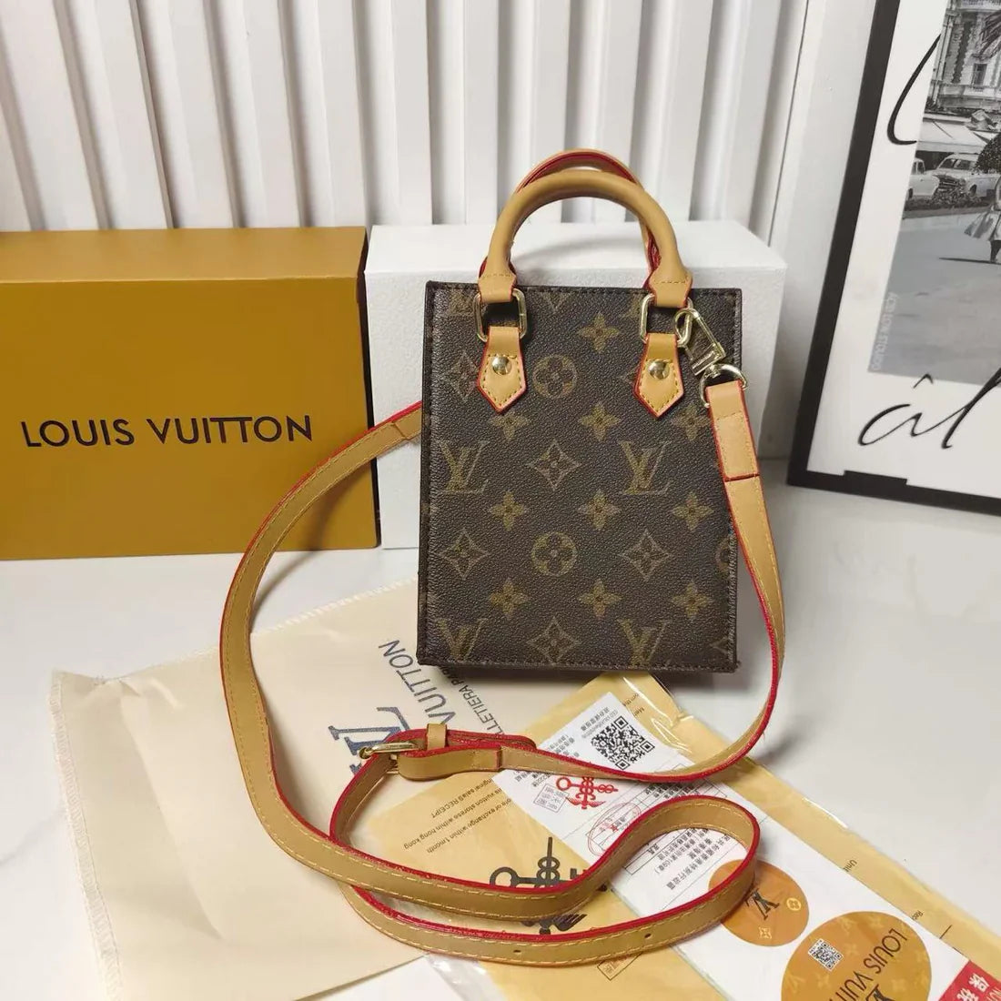 Handbag tal-Ġilda Luxe Tessut 009