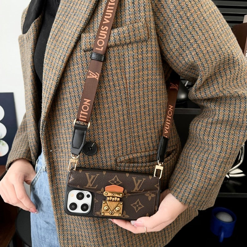 Lou Lock Card Bag Crossbody Chain iPhone Case