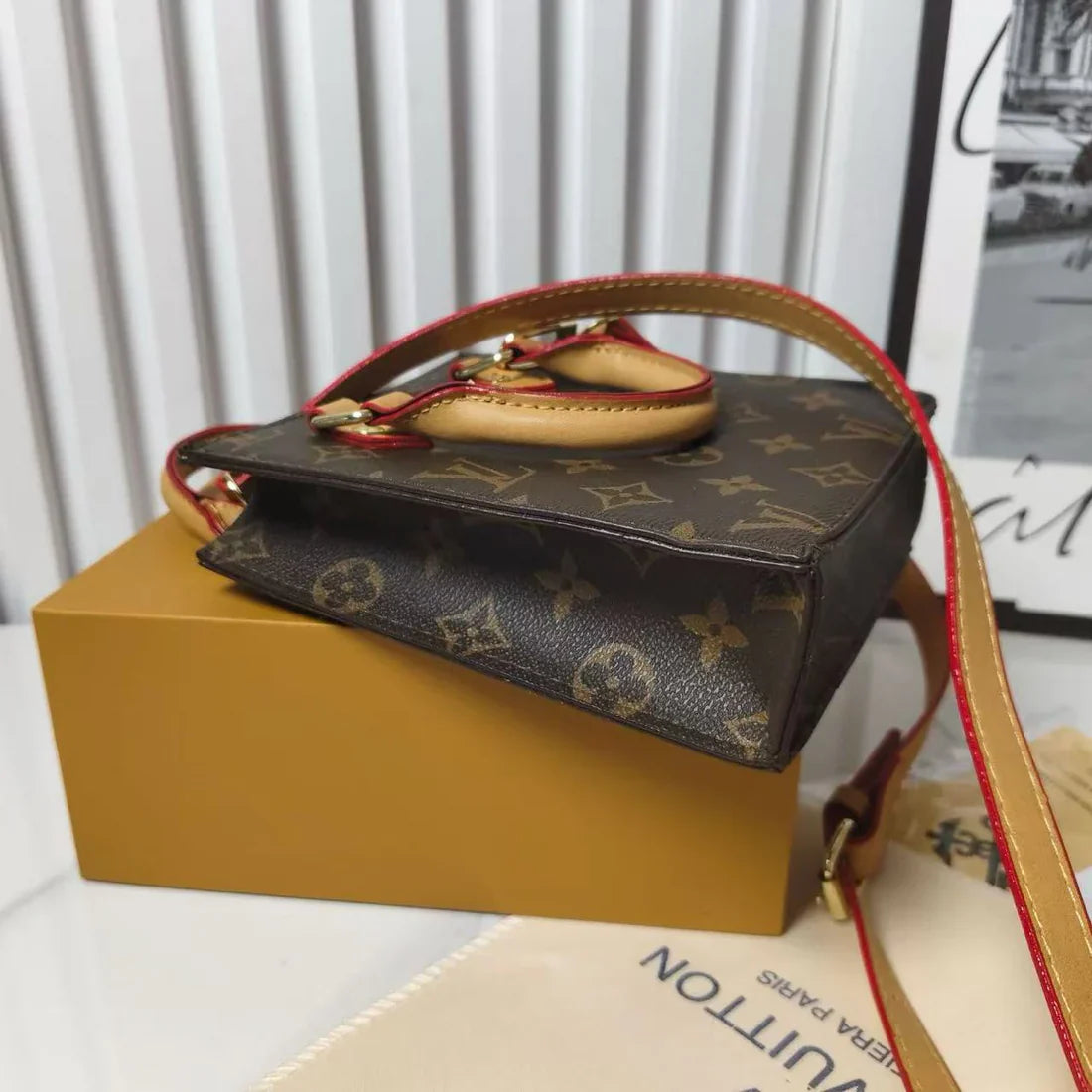 Handbag tal-Ġilda Luxe Tessut 009