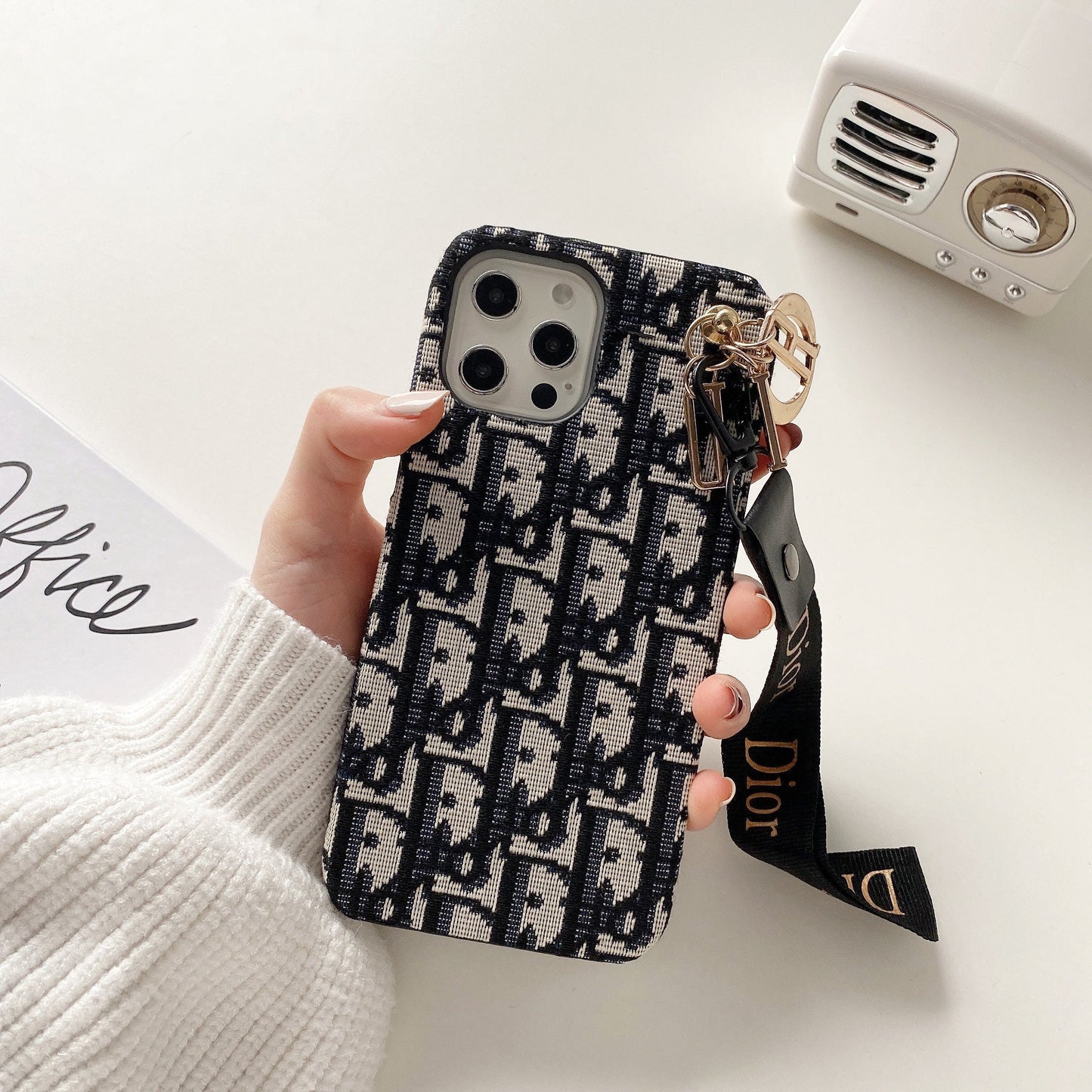 CD iPhone Case with Strap Black-GS240315