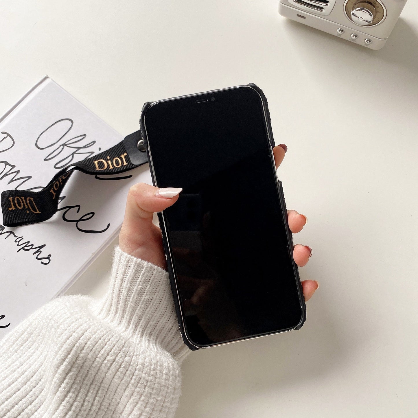 CD iPhone Case with Strap Black-GS240315