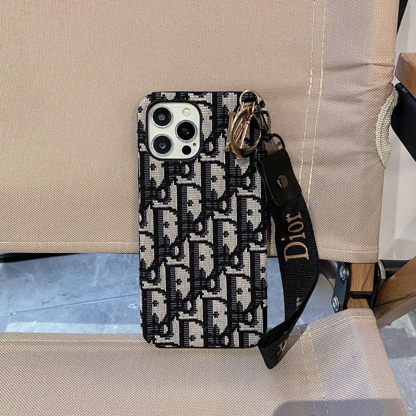 CD iPhone Case with Strap Black-GS240315